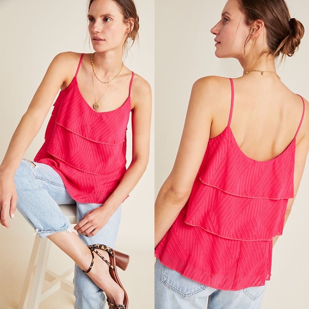 Anthropologie Amadi Ameline textured ruffle tank